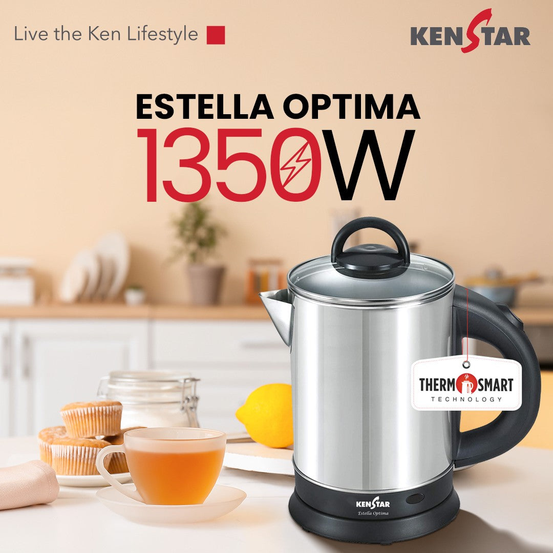 Estella Optima Kettle – 1350W, Capacity – Kenstar Store