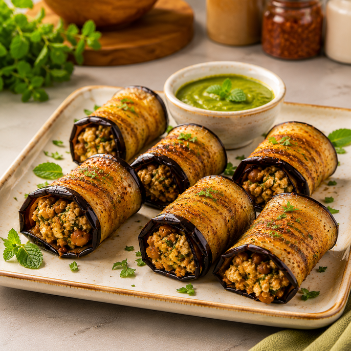 Brinjal Rolled Mops