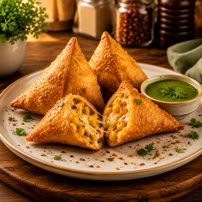 Cheese Corn Samosas