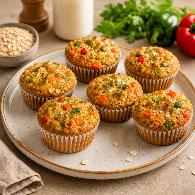 Vegetable and Oats Muffins
