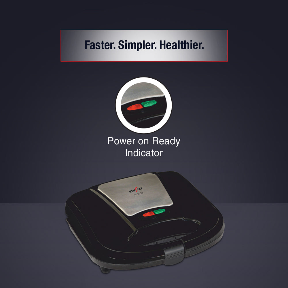 GRILLI XL 750W, with 2 Slice Grilling Plate & Cool Touch Body Cool-Touch Safety Body - product feature