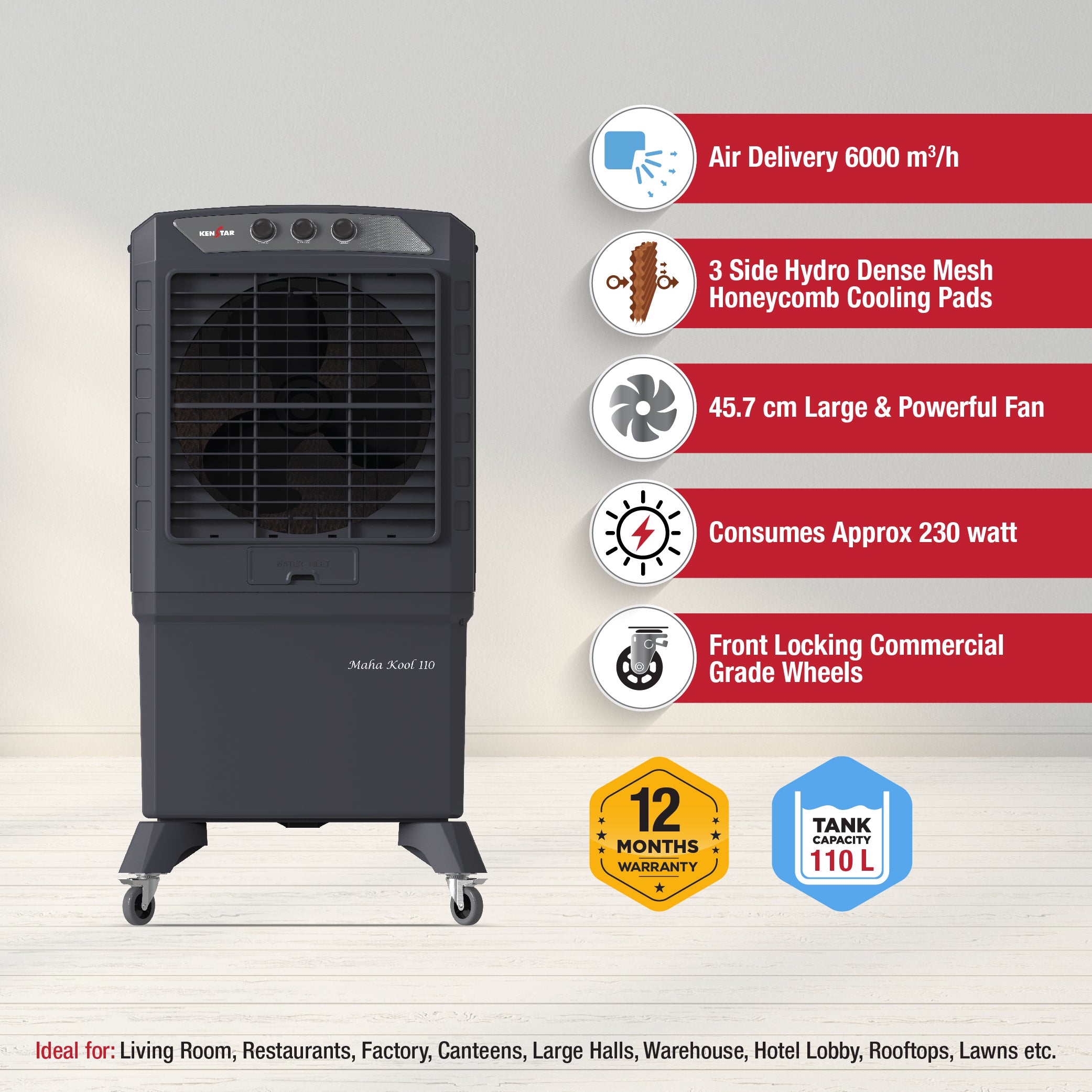 MAHA KOOL Honey Comb 110 Litres Desert Cooler